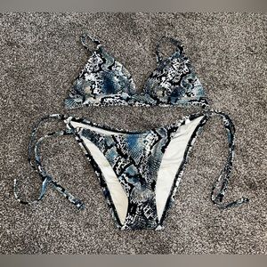Shade & Shore Snakeskin Bikini Top and Bottoms
